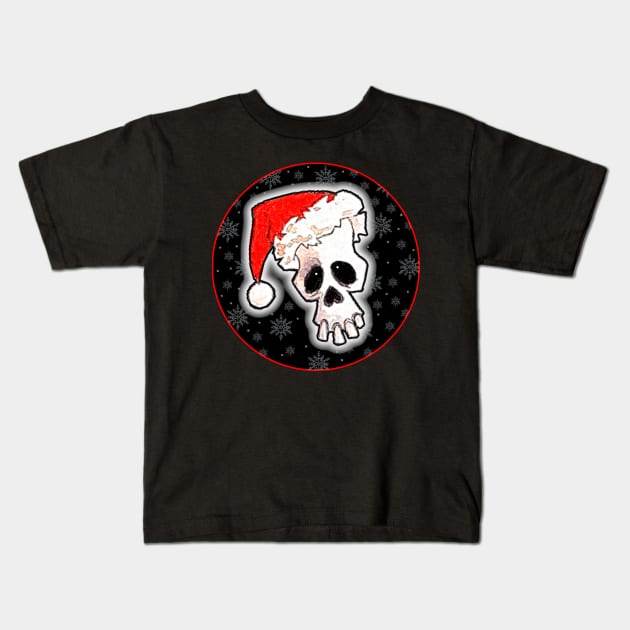 SANTA SKULL FUN VERSION 3!:) Kids T-Shirt by SquishyTees Galore!